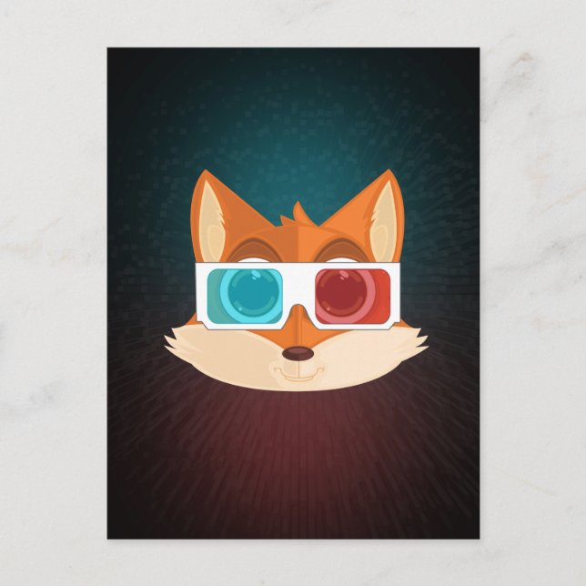 Carte Postale Fox - 3D (Devant)