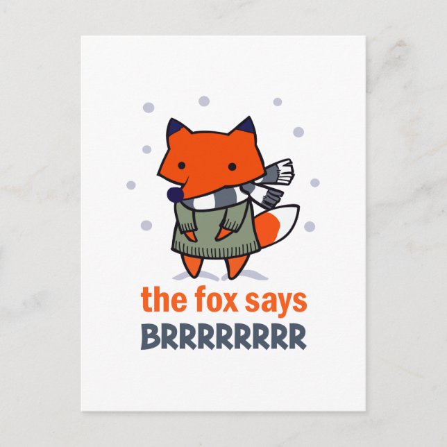 CARTE POSTALE FOX DIT BRRRRR (Devant)