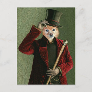 Carte Postale Fox Est Un Homme Dans Un Chapeau Haut"