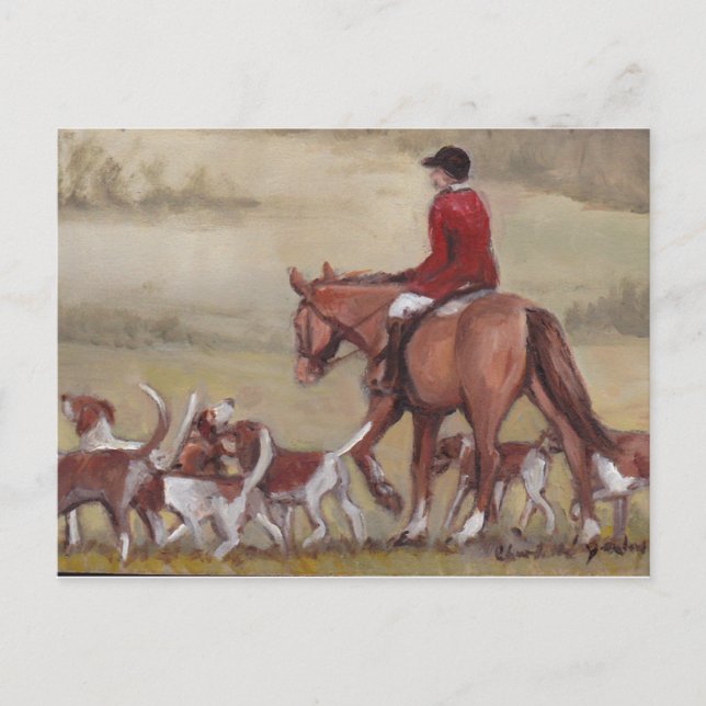 Carte postale Fox Hunt Art (Devant)