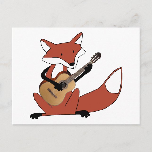 Carte Postale Fox Jouer à la guitare (Devant)