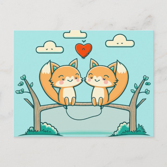Carte postale Fox Love (Devant)