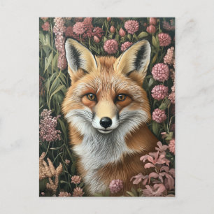 Carte Postale Fox Parmi Les Blooms Du Printemps