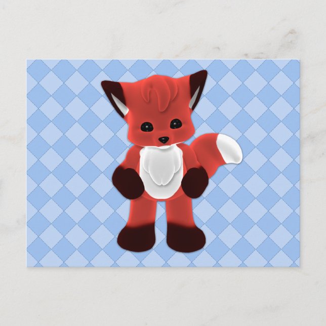 Carte postale Fox Plushie Joueuse (Devant)