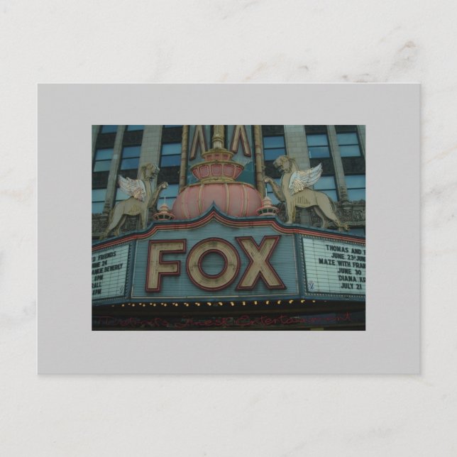 Carte Postale Fox Theatre, Detroit, Michigan (Devant)