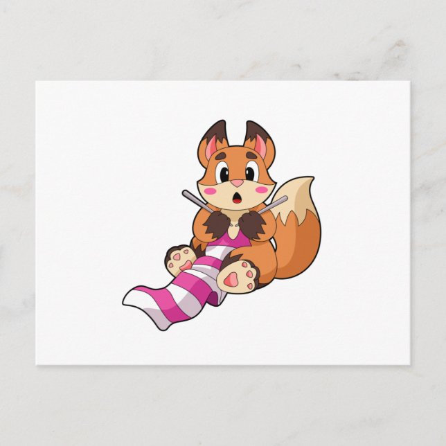 Carte Postale Fox with Scarf (Devant)