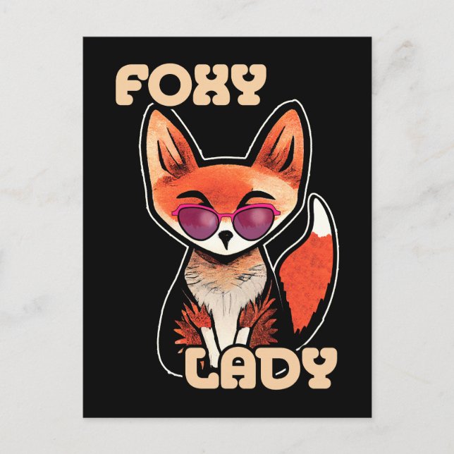 Carte Postale Foxy Lady | Cute Fox (Devant)