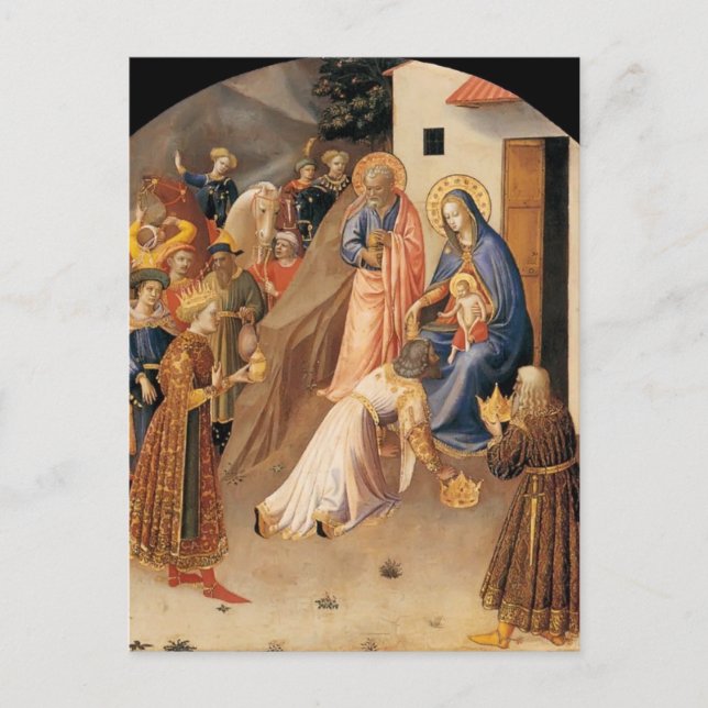 Carte Postale Fra Angelico- Adoration des Mages (Devant)