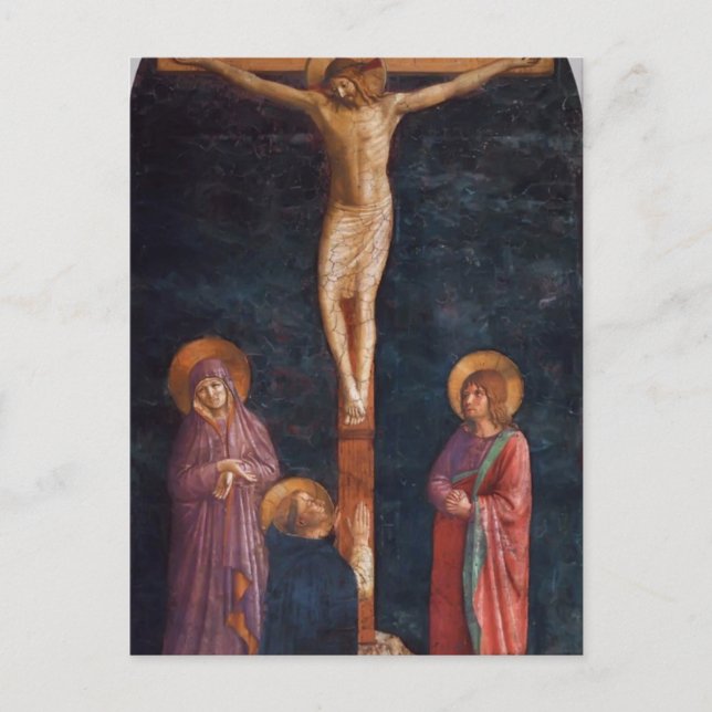 Carte Postale Fra Angelico- Crucifixion avec Saint Dominique (Devant)