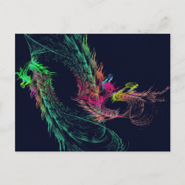 Carte Postale Fractal - Dragon ailé (Devant)