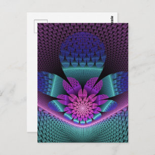 Carte Postale Fractal Imaginaire coloré à motif inhabituel
