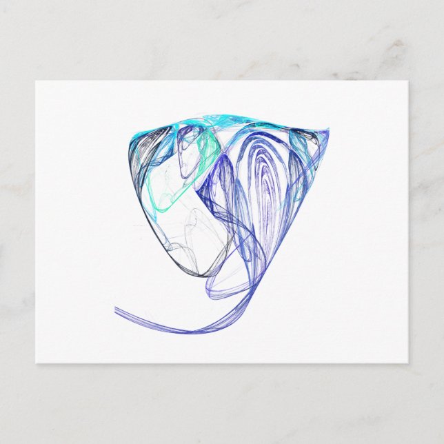 Carte Postale Fractal - Portrait éléphant (Devant)