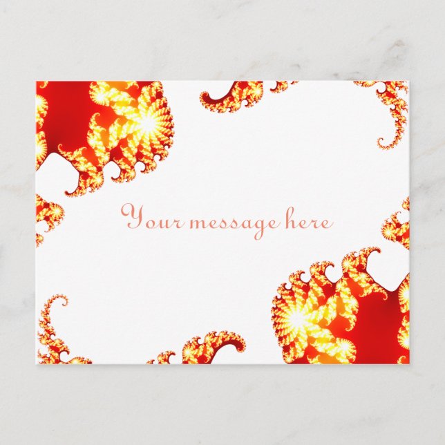 Carte Postale Fractale de mandelbrot orange or jaune (Devant)