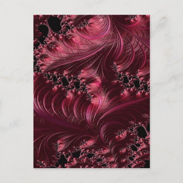 Carte Postale Fractale rouge profond (Devant)