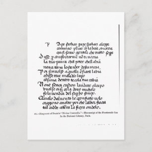 Carte Postale Fragment de la Divina Commedia de Dante