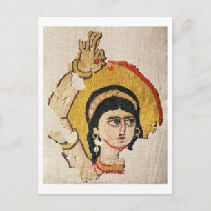 Carte Postale Fragment d'une tapisserie représentant la tête d'u
