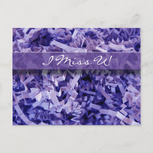 Carte Postale Fragments de papier violet Vous manquent Photograp
