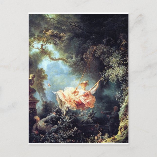 Carte Postale Fragonard La Swing peinture d'art antique (Devant)