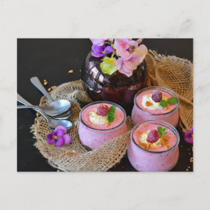 Carte Postale Fraise framboise dessert sucreries post-croisement