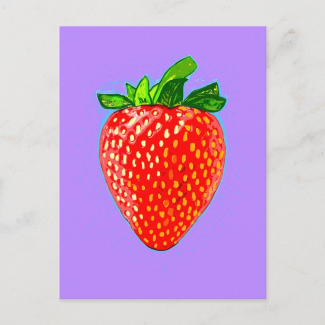 Carte Postale Fraise juteuse en style pop art (Devant)