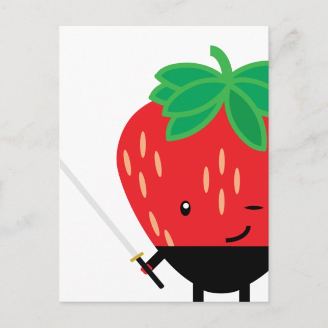 Carte Postale Fraise-Ninja (Devant)