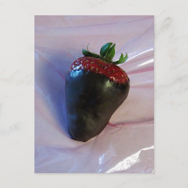 Carte Postale Fraise recouverte de chocolat (Devant)