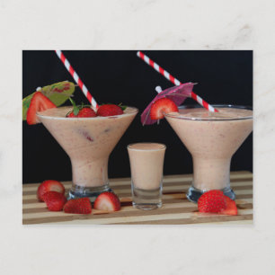 Carte Postale Fraise Smoothie