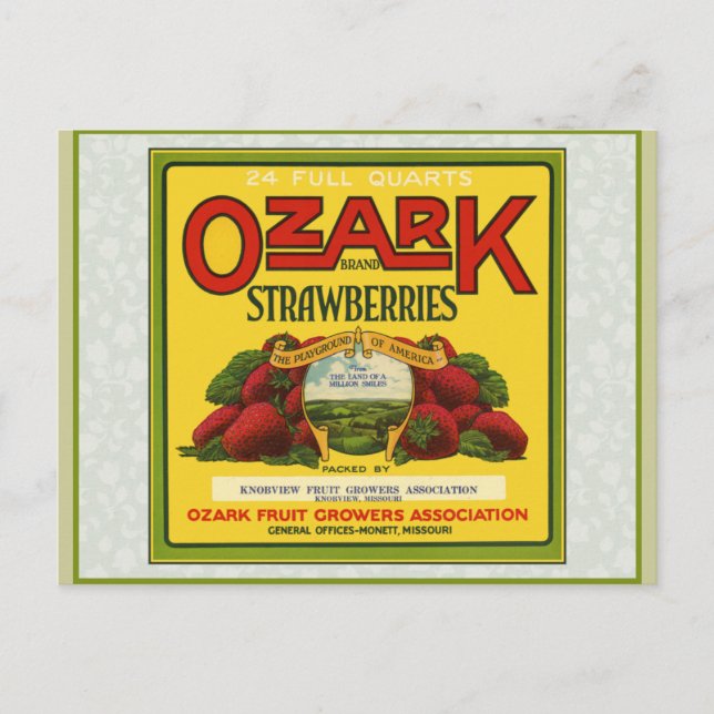 Carte Postale Fraises d'Ozark (Devant)
