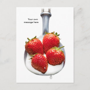 Carte Postale Fraises et crème