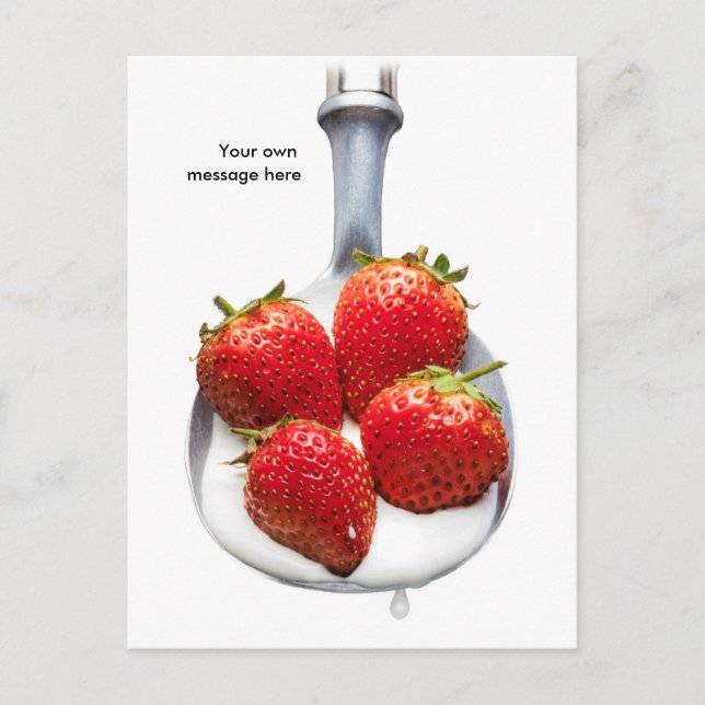 Carte Postale Fraises et crème (Devant)