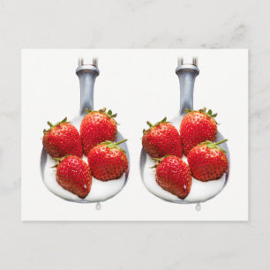 Carte Postale Fraises et crème.