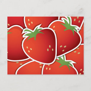 Carte Postale Fraises funky