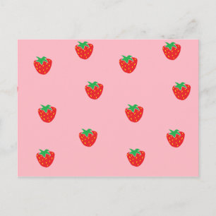 Carte Postale Fraises rose