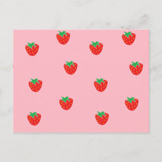 Carte Postale Fraises rose