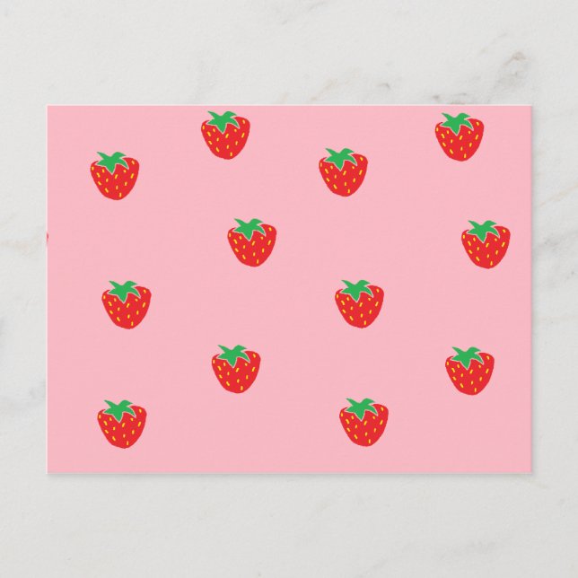 Carte Postale Fraises rose (Devant)