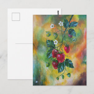 Carte Postale Fraises sur une vigne d'été par Alfred Fox