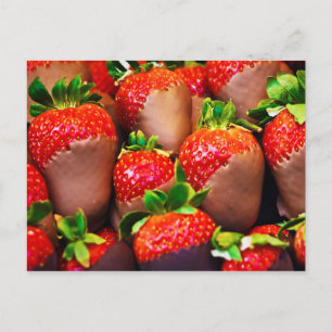 Carte Postale Fraises Yummy au chocolat