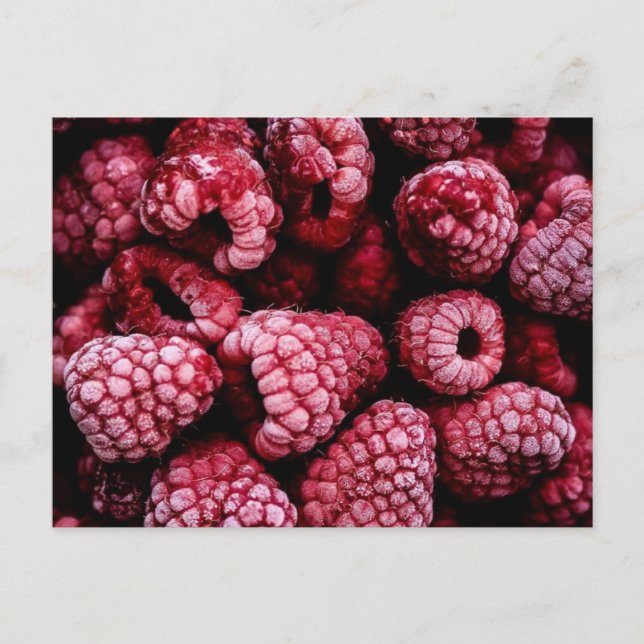 Carte Postale Framboises rouges frais (Devant)