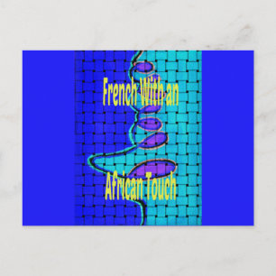 Carte Postale Français Bleu Africain Tissé Abstrait violet forme