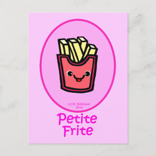 Carte Postale Français - Petite frite rose - Fries françaises