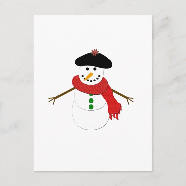 Carte Postale Français Snowman (Devant)