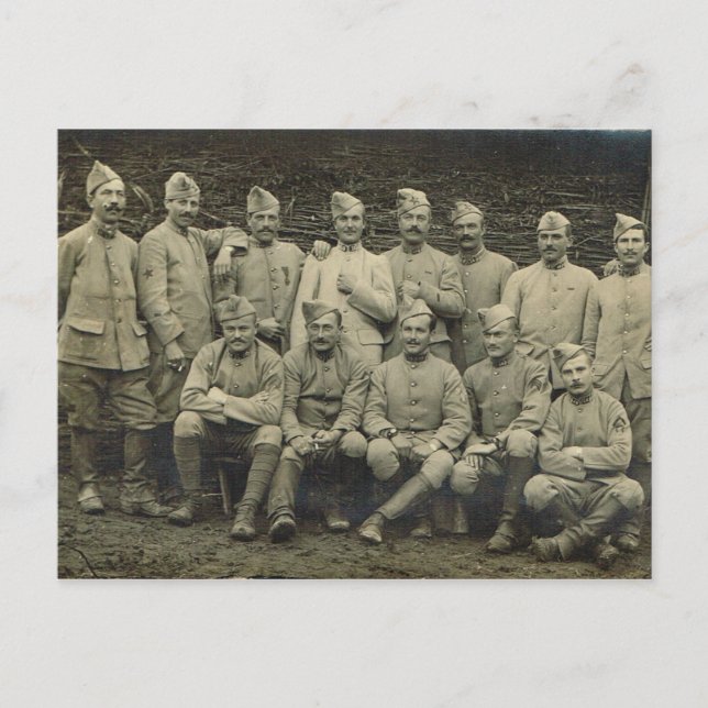 Carte Postale Français vintage, Soldats Première Guerre mondiale (Devant)