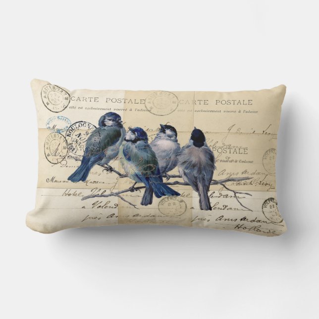 Carte postale française Bluebirds Coussin (Recto)