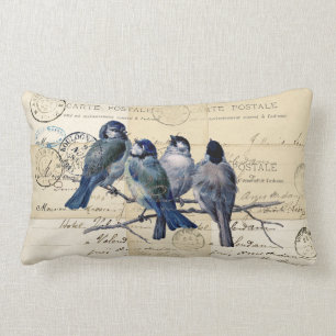 Carte postale française Bluebirds Coussin