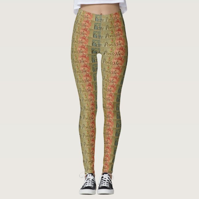 Carte postale française - Leggings féminin (Devant)