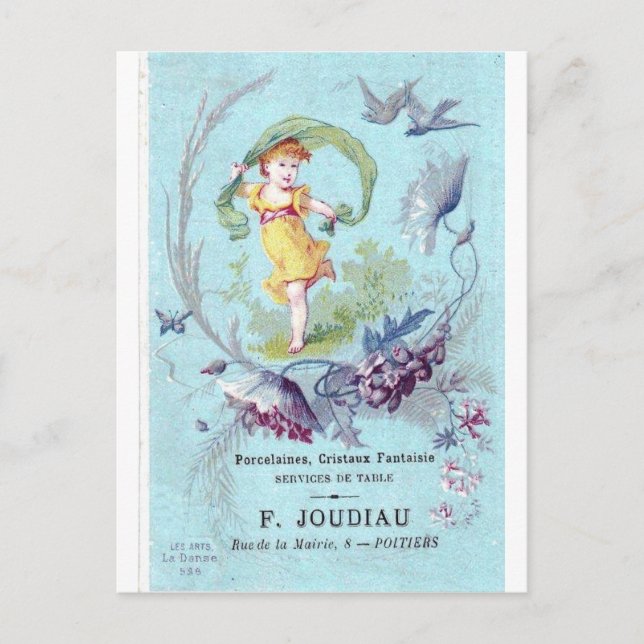Carte postale française pour petite fille (Devant)