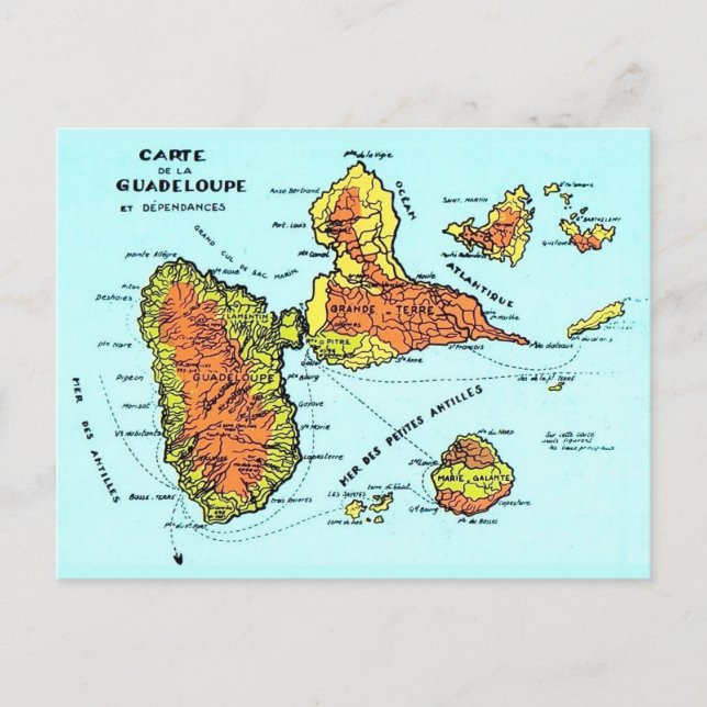 Carte postale française rétro de Guadeloupe (Devant)