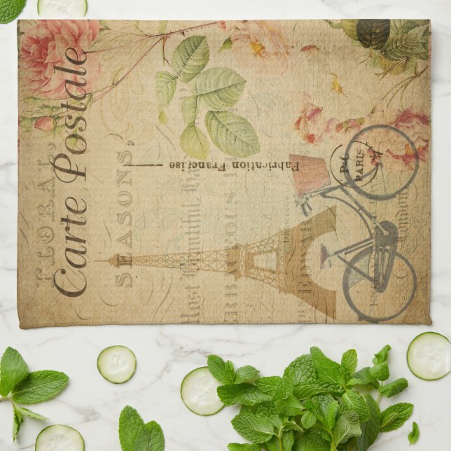 Carte postale française Serviette de cuisine (Plié)