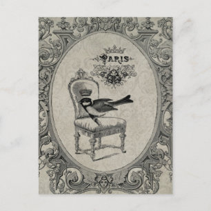 Carte postale française vintage de chaise