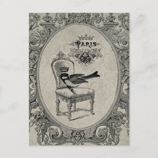 Carte postale française vintage de chaise (Devant)